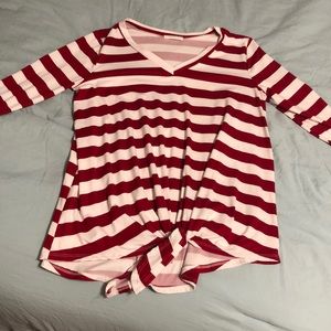 Striped red and white top